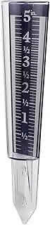 Kisangel Rain Measuring Tube Plastic Rain Gauge with Stake Rain Measuring Tool Transparent Rain Gauge