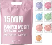 15 Min Pamper Me Kit by Naisture – Korean Spa Kit for Women with Hair Mask, Hand and Foot Masks, Eye Mask, and Face Masks