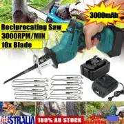 18V Cordless Wood Metal Saber Reciprocating Saw Battery-Powered Charger Blade