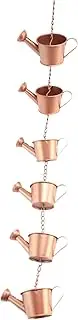 Steel Leaf Rain Chain, Garden Mom, Gutters, Rain Catcher for Downspout with Adapter, Thick Flower Cups A