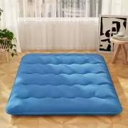 CostwayJapanese Roll up Floor Mattress with Washable Cover and Carry Bag-Navy-Queen