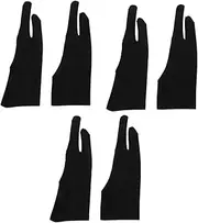 CORHAD 3sets Artists Gloves for Two Finger Gloves Paper Sketching Tablet Painting Anti-mishandling Comfortable Mittens 4pcs*3