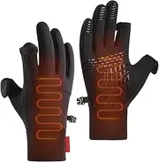 [Generic] Touchscreen Gloves,Windproof Gloves with 2 Cut Fingers - Running Gear Cold Weather Gear, Fleece Lined Gloves for Commuting, Fishing