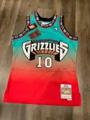 Mitchell & Ness Red/Teal Fadeaway Swingman Jersey Vancouver Grizzlies Bibby Sz M