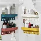 Clean and Tidy Wall mounted Spice Rack Shelf Organizer with Hooks for Kitchen