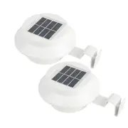 Solar Powered Gutter Light Wall Lamp 3 LEDs Energy Saving Night Lights white