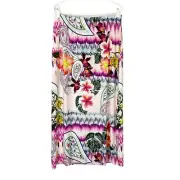 NEW Chicos Ikat Tropical Maxi Skirt Womens Size 1 US 8 Medium Pull On Vacation