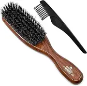 Kent LR6 Finest Dark Wood Styling Hair Brushes for Women - Natural Black Boar Bristle Hairbrush for Medium to Thick Hair of All Lengths - Dry Brush for Styling, Straightening, and Stimulating Oils
