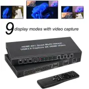 4K 4x1 HDMI Multiviewer 1080P 60fps USB 3.0 PC Live Streaming Video Capture Card