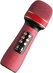 Portable Handheld Mic Speaker, Wireless Microphone Singing, 1.96 X 7.87 Inches, Abs Material Design with Led Lights, for Birthday, Wedding, Christmas