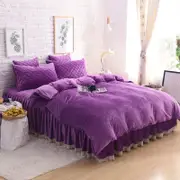 Velvet Fleece Quilt Cover Set - Purple