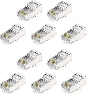 10 x Shielded Gold-Plated 8P8C CAT6 CAT5 CAT5A RJ45 Crimp LAN Ethernet Network Connector Modular Plugs