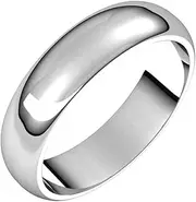 [JewelryWeb] 925 Sterling Silver 5mm Half Round Band Ring Size 8.5-Band Style-Ring for Women and Men