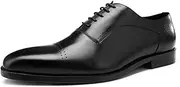 [Generic] Oxford for Men Formal Shoes Lace Up Genuine Leather Carved Cap-Toe Vintage Pointed Low Top Shallow Mouth Business