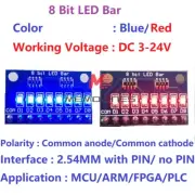 3-24V 8 Bit Blue/Red LED indicator Bar Module Board Diy Kit for Arduino NANO MCU