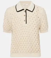 [Frame] Frame Bauble pointelle cotton polo shirt AU 14 white