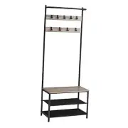 Hall Tree with Bench and Shoe Storage, Entryway Bench with Coat Rack Stand