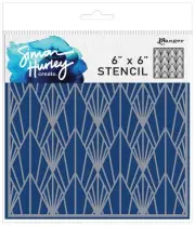 Simon Hurley create. Layering Stencil 6"X6"-Deco Diamonds HUS83375