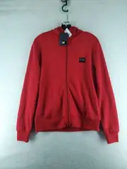 CAVALLI CLASS MEN'S ZIP UP HOODIE HOODIE - RED NWT SIZE SMALL