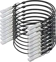 10pack QSFPTEK 10G SFP+ DAC Cable, 1m (3ft) Passive Direct Attach Copper Twinax Cable for Cisco SFP-H10GB-CU1M, Ubiquiti, D-Link, Netgear, Mikrotik, Open Switch Devices