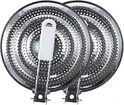 Xgxoz Kitchen Heat Diffuser Reducer Flame Guard with Removable Handle, Stainless Steel Insulation Pads Pot, Gas Stove Ring Plate Set of 2,2 Pieces