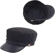 [ESOMAVRIX] Women Beret Hat Men Hats Women's Hats & Caps Hats for Men Youth Painter Hat Men Fashion Beret Men Flat-top Navy Hat Black/6032
