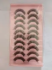 Eyelashes False Lashes Natural Look Transparent Band Eyelash Strips Eyelashes 3D Fake Lashes Soft Reusable Eye Lash 10 Pairs (Y-003)