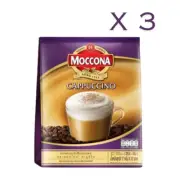 Cappuccino Coffee Powder Instant Moccona Freeze Dried Creamy 3 In 1 x 3 Packs