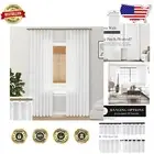 Elegant 100" Long White Sheer Linen Curtains - Pack of 2 for Luxury Living