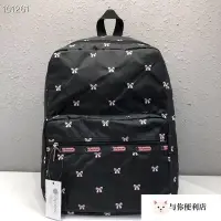 在飛比找Yahoo!奇摩拍賣優惠-LeSportsac 刺繡蝴蝶結 8266 旅行雙肩後背包 