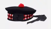 100% Pure Wool Scottish Balmoral Diced Hat Red, White & Black Balmoral Hat