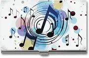 [VFMKT] Slim Metal Business Card Holder Portable Business Card Case Pocket Name Card Holder Polka Dot Music Note Wallet for Men Women Office Travel
