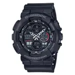 【CASIO 卡西歐】CASIO G-SHOCK 復古防磁雙顯男錶 樹脂錶帶 霧黑 防水200米(GA-140-1A1)