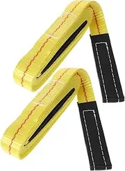 PAMINGONO 2pcs Heavy Duty Lifting Straps for Moving Furniture Durable Sling with Flat Design for Even Weight Distribution Quick Connect Detach for Safe Lifting