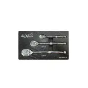 SP Tools 3Pcs 1/4 & 3/8 & 1/2" Drive Ratchet Set - Sealed Head 4 Degree