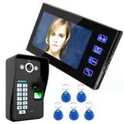 7" RFID Fingerprint Video Door Phone Camera Doorbell Intercom System Touch Key