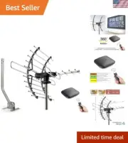 Digital HD TV Antenna Amplified Outdoor Attic 4K 1080P 360° Remote 200 Miles