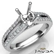 Double Prong Round Semi Mount Diamond Split Shank Setting Engagement Ring 0.65Ct