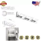 Durable Stainless Steel LED Vanity Light 3-Source - Instant On, 6000K Cool White