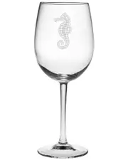 Susquehanna Glass Set of Four Sea Horse Wine Glasses