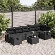 8 Piece Outdoor Garden Sofa Set – Patio Furniture Sets with Table, Chairs, Wicker, Cushions, Poly Rattan & Water-Resistant Bag – Perfect for Balcony, Deck