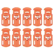 30Pcs 5.5x3mm Cord Lock Plastic Single Hole Spring Toggle Stoppers, Brown