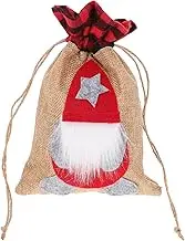 HOLIDYOYO Christmas Cartoon Drawstring Goodie Bag Reusable Cloth present Bag for Treats Xmas Party Supply Multi Functional Candy Bag for Decorations and