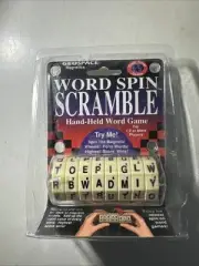 Word Spin Scramble 1995 Geospace Magnetics Hand Held Game Vintage Brain Teaser