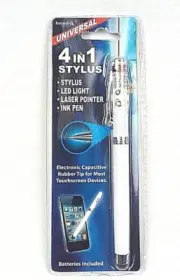 Brand New 4 in 1 Universal Stylus,Laser Pointer, Led Light, Ink Pen