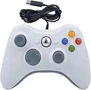 Controller Remote Gamepad USB Wired Gamepad Xb&ox 360 Game Controller PC Handheld Joystick Game Gamepad Double Vibration for Windows Controle Xb&ox(White)