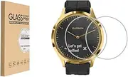 (2 Pack) Screen Protector for Garmin Vivomove HR Tempered Glass，9H Hardness Anti Scratch，Bubble Free，Case Friendly Easy Installation