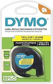 DYMO LetraTag Labeler Plastic Tape 12mm x 4M Yellow