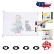 Security-Enhanced Retractable Baby & Pet Gate - 34" Tall, Installs Anywhere