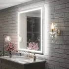 Smart Dimmable LED Bathroom Mirror Large Square Vanity Make-up Mirror Anti-Fog